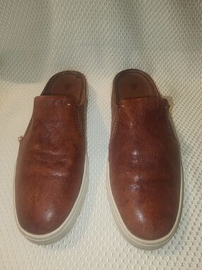 Frye Brown Leather Slip-On Mules